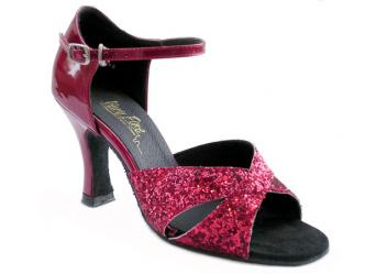 dansschoenen rood gelakte glitters  